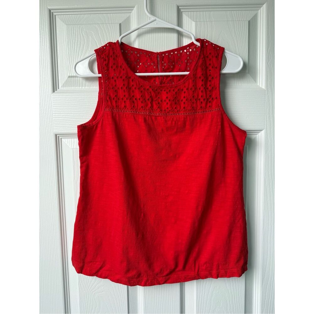 St. John's Bay Tank Top Medium Women's Red Basic Summer Picnic Holiday